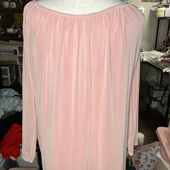 PrettyLittleThing Plus Nude Pink Mesh Ruched Bardot Midi Dress Sz 20 NWT - Picture 5 of 6